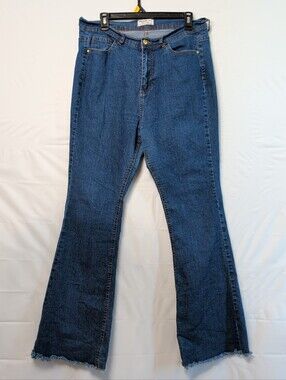 Jolie And Joy Plus Size 18 Flare Jeans Medium Wash Boho Cowgirl Western Gothic